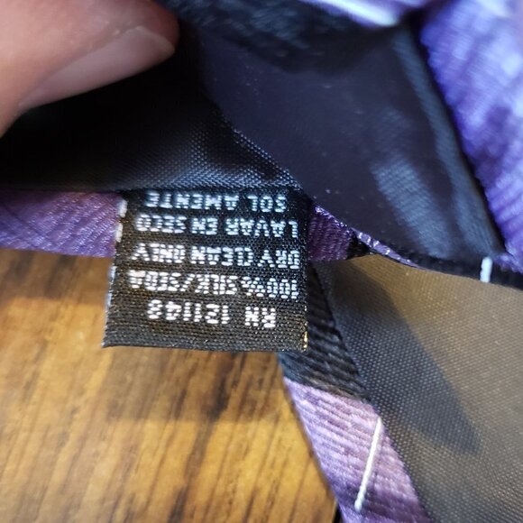 Arrow Purple and Black Square Geometric Pattern Silk Men's Necktie Tie - Picture 6 of 6